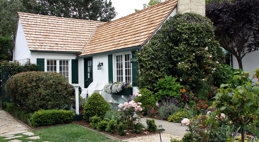 adorable cottage in garden setting