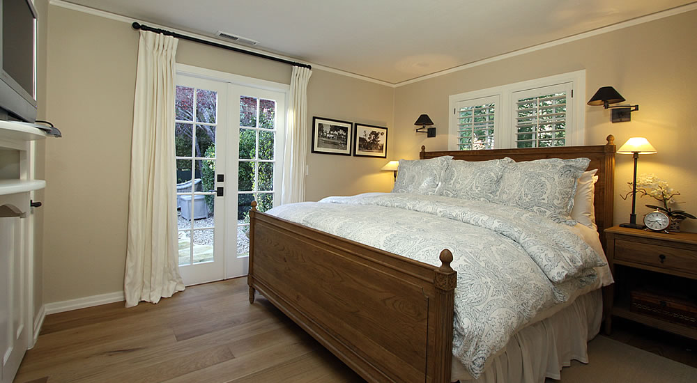 maid marian bedroom with french doors